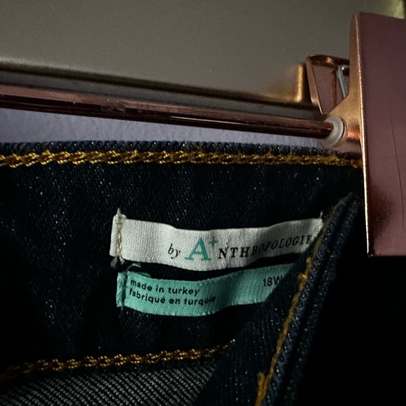 Pilcro Anthropologie 18W NWT Dark Wash Bootcut Jeans with Side Hem Slit - Picture 9 of 11